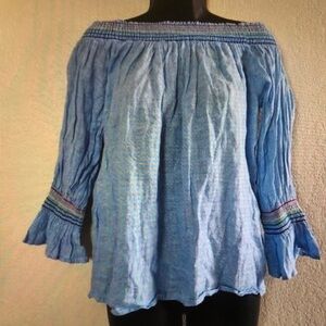 Blue Off-Shoulder Women's Top